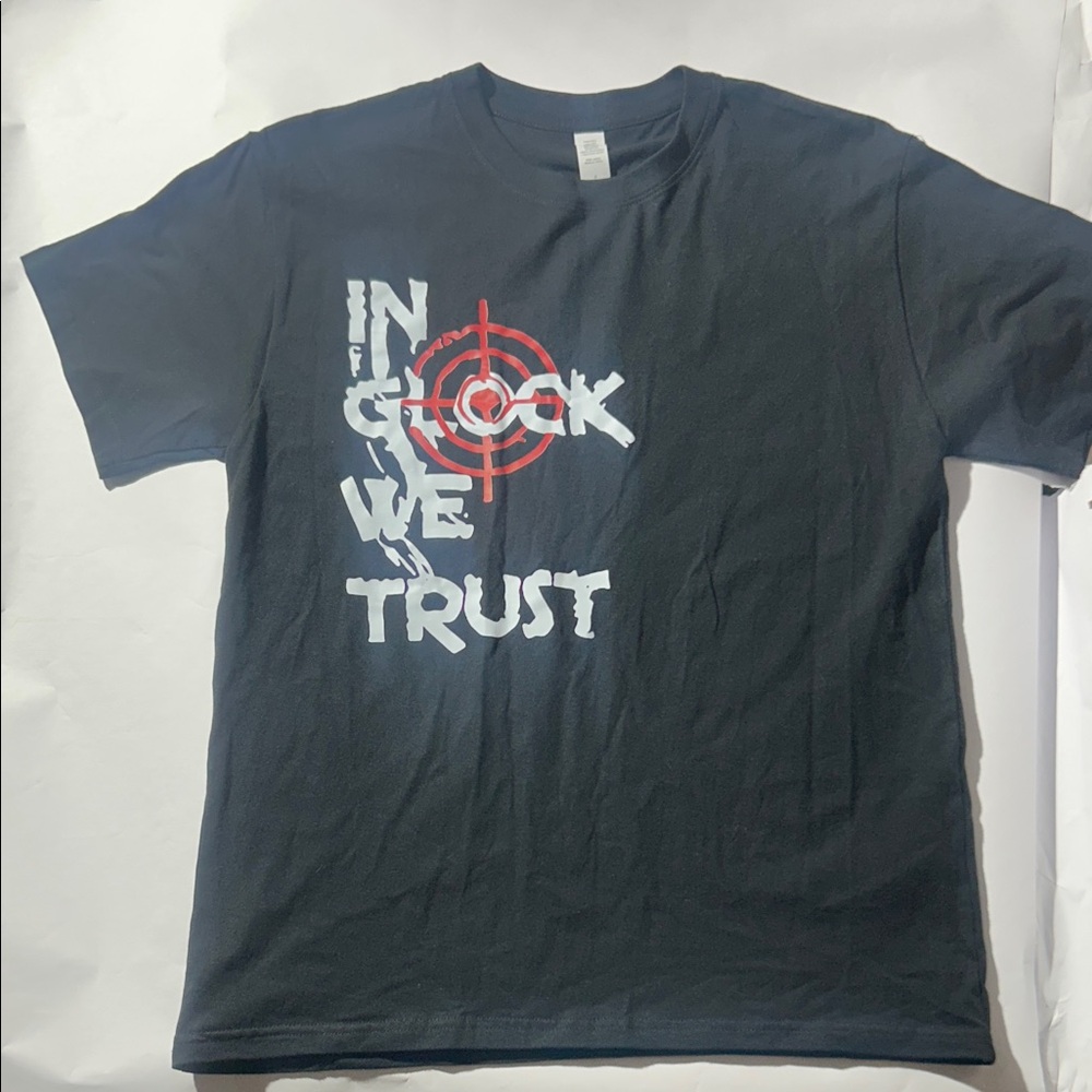 ‘In Glock We Trust’ Black Graphic T-Shirt